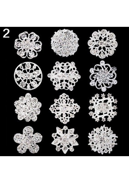 Gümüş Tarzı Çiçekli Hollow Parlak Taşlı Düğün Gelin Şal Broşu Xmas Hediyesi (Yurt Dışından)