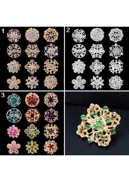 Gümüş Tarzı Çiçekli Hollow Parlak Taşlı Düğün Gelin Şal Broşu Xmas Hediyesi (Yurt Dışından) fırsatları