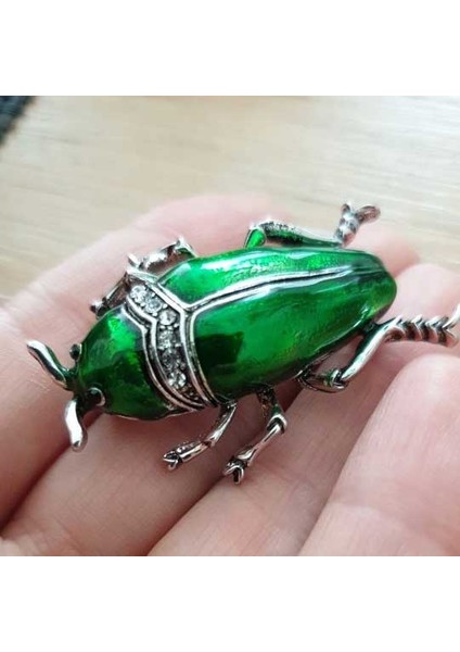 Yeşil Stil Eğlenceli Böcek Broşları Böcek Pin Takı Kadın Erkek Çocuk Aksesuarları Rozetler Moda Hediye (Yurt Dışından)