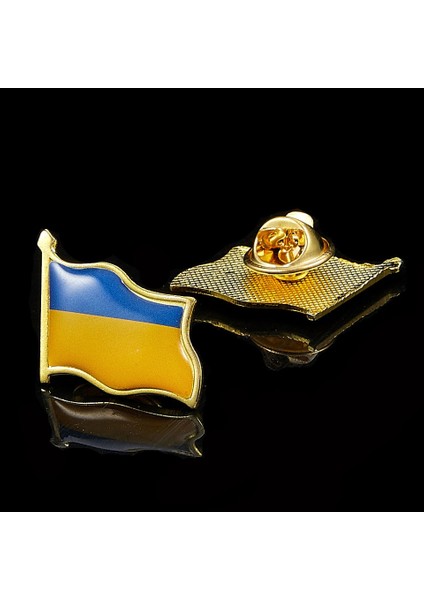 Çok Renkli Stil 1'li Paket Ukrayna Ülke Bayrağı Dalgalanan 3D Yaka Şapka Kravat Rozeti Cumhuriyet Broş Milliyetçilik Gurur (Yurt Dışından)