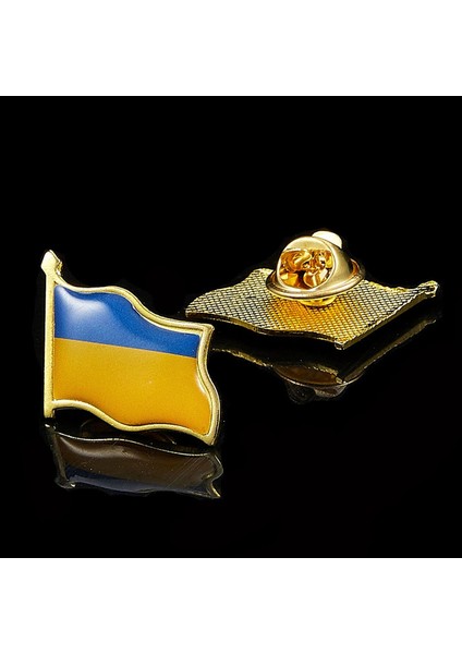 Çok Renkli Stil 1'li Paket Ukrayna Ülke Bayrağı Dalgalanan 3D Yaka Şapka Kravat Rozeti Cumhuriyet Broş Milliyetçilik Gurur (Yurt Dışından)