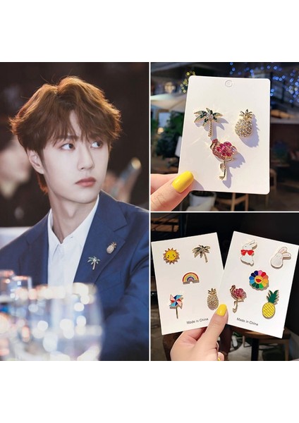 45 Numara Uzay Gemisi Gökküre Broş Alaşım Damlalı Yağlı Prens ve Prenses Uzaylı Korsaj Kol Bandı Kostüm Wang Yibo Aynı Paragraf (Yurt Dışından) modelleri