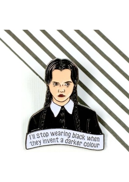 Addams Ailesi Punk Stilinde Çarşamba Addams Rozeti Broş Takı Attitude Giyim Hediye Için (Yurt Dışından)
