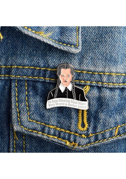 Addams Ailesi Punk Stilinde Çarşamba Addams Rozeti Broş Takı Attitude Giyim Hediye Için (Yurt Dışından)
