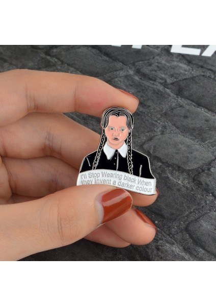 Addams Ailesi Punk Stilinde Çarşamba Addams Rozeti Broş Takı Attitude Giyim Hediye Için (Yurt Dışından)