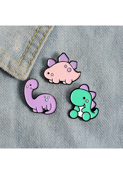 Mor Sevimli Pembe Stegosaurus Diplodocus Jurassic Hayvan Broş Dinozor Emaye Rozeti Çocuk Arkadaş Için (Yurt Dışından)