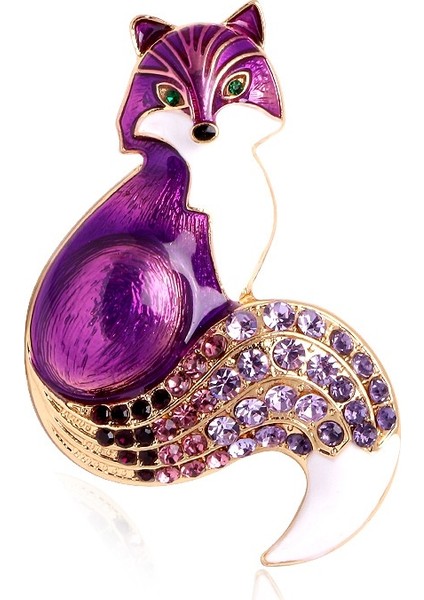 Siyah Stil Yeni Gelen Taşlı Tilki Broşlar Kadınlar Için Emaille Hayvan Pin Broş - Kış Tasarımı Ceket Takı - Çeşitli Renkler Mevcut (Yurt Dışından) modelleri