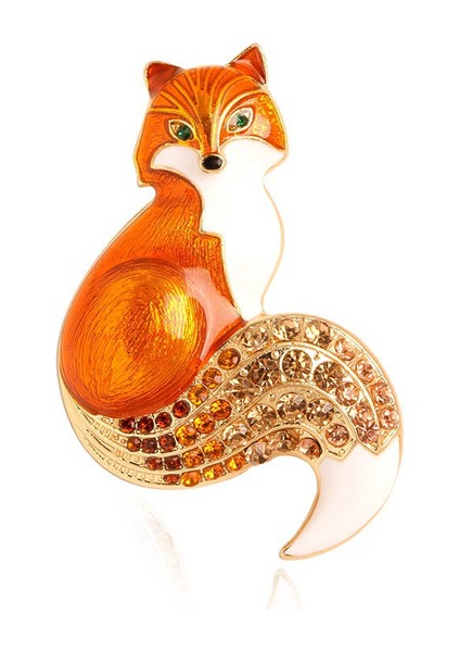 Siyah Stil Yeni Gelen Taşlı Tilki Broşlar Kadınlar Için Emaille Hayvan Pin Broş - Kış Tasarımı Ceket Takı - Çeşitli Renkler Mevcut (Yurt Dışından) indirimleri