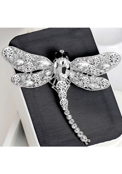 Kahverengi Tarzı Kadın Moda Dragonfly Kristal Broş Sevimli Taşlı Fular Iğnesi Takı (Yurt Dışından) indirimleri