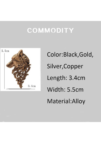 Gümüş Tarzı Goth Güzel Kadınlar Yapış Gömlek Aksesuarı Takı Aksesuarı Viking Bronz Kurt Kafa Rozeti Broş Pin (Yurt Dışından) fırsatları