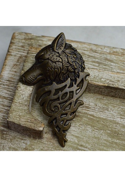 Gümüş Tarzı Goth Güzel Kadınlar Yapış Gömlek Aksesuarı Takı Aksesuarı Viking Bronz Kurt Kafa Rozeti Broş Pin (Yurt Dışından) indirimleri