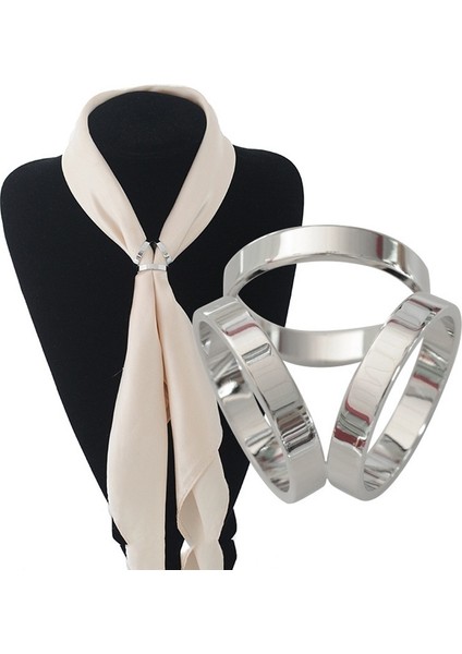 Gümüş Yüzük Stili Ipek Eşarp Takı Aksesuar Toka Şal Halka Klips Üçgen Eşarp Toka Lüks Basit Kadın Kız Parti (Yurt Dışından) modelleri
