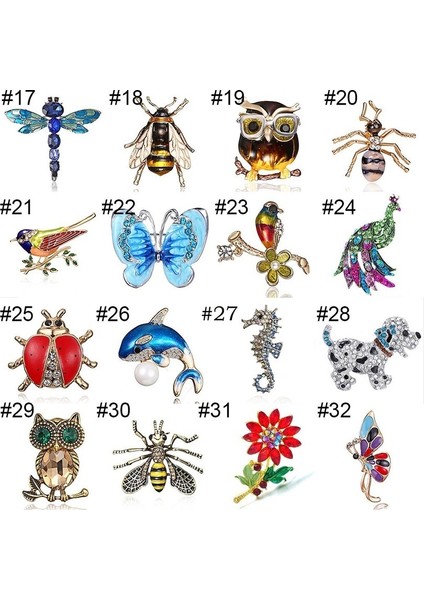 No.18 Boyutu Moda Giyim ve Aksesuar Metal Taşlı Boyama Yağ Salyangoz Arı Broş Kelebek Broş Düğün Parti Hediye Seçenekleri (Yurt Dışından)