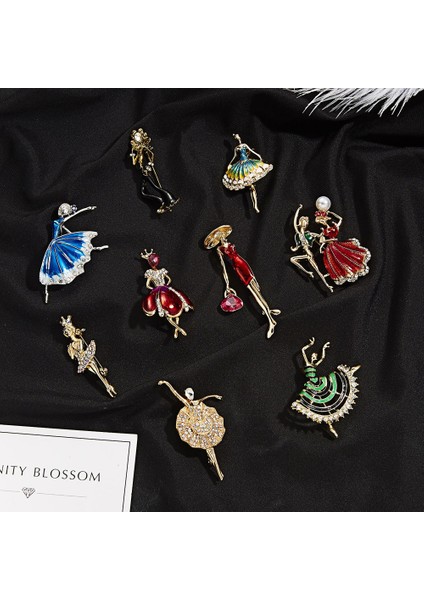 No.4 Boyutu Kadın Emaye Melek Elbise Aksesuarları Dans Eden Çocuk ve Kız Jimnastik Rozeti Figür Broş Takı Moda Aksesuarları (Yurt Dışından)