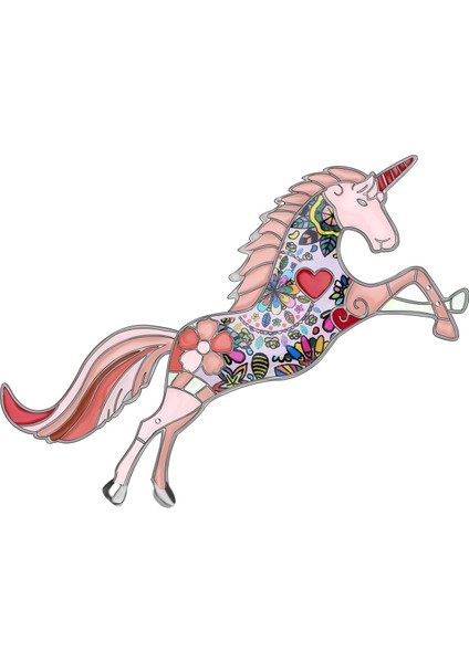 Pembe Tarzı Kadınlar Için Farklı Hayvan Tek Boynuzlu Unicorn Broş Takıları Eşarp Yenilik Moda Takıları Pin Hediyeler Aksesuarlar Şık (Yurt Dışından)