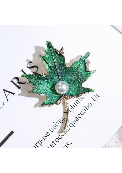 Gül Altın Rengi Broş Retro Lüks Inci Katmanlı Yaprak Broş Kadın Moda Güzel Kazak Takım Ceket Pin Aksesuarları (Yurt Dışından)
