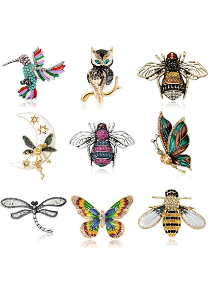 T Kadınlar Için Kristal Broş Kelebek Arı Takı Moda Düğün Parti Bijuteri En Iyi Hediye (Yurt Dışından) fiyatları