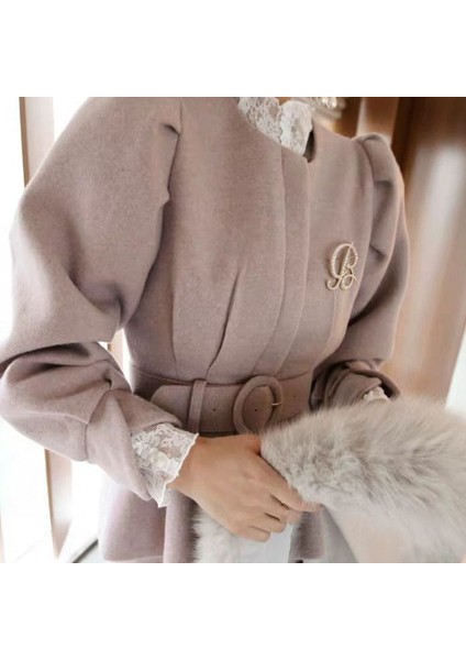 Moda Stili R Kore Moda Vintage Inci Harf Broş Metal Altın Renk Kadın Kazak Takım Broş Parti Takı Aksesuarları (Yurt Dışından)