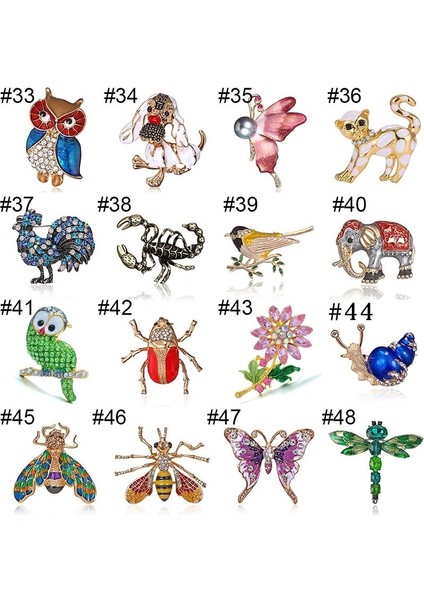 No.18 Boyutu Moda Giyim ve Aksesuar Metal Taşlı Boyama Yağ Salyangoz Arı Broş Kelebek Broş Düğün Parti Hediye Seçenekleri (Yurt Dışından)