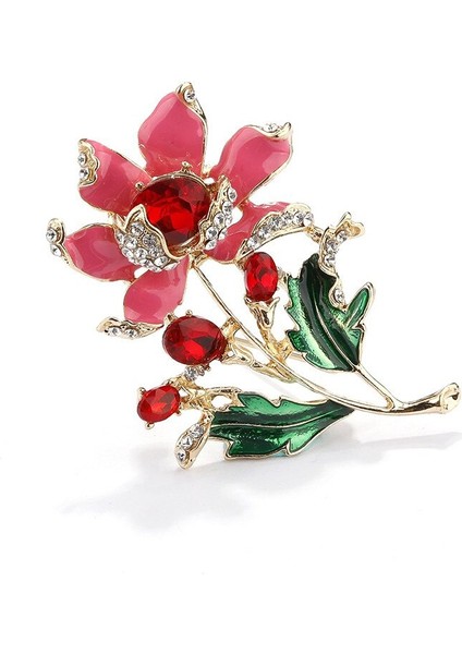 Sarı Stil Kadınlar Için Sarı Emaye Çiçek Broşlar Moda Güzel Büyük Kristal Taşlı Bitki Broş Bayan Takı Hediye (Yurt Dışından) fırsatları