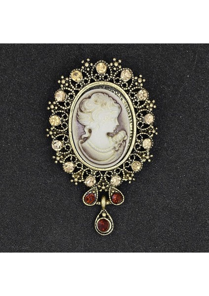 A6 Kadınlar Için Vintage Broşlar ile Kristal Taşlı Kraliçe Güzelliği Cameo Broş - Mücevherat Mağazası (Yurt Dışından) indirimleri