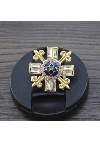 1 Bilgisayar Moda Mat Altın Barok Inci Kadın Erkek Çapraz Yaka Manşet Rozeti (Yurt Dışından)