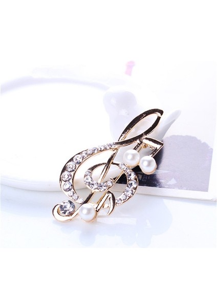 Altın Tarzı Yeni Moda ve Şık Kadın Müzik Notları Taşlı Inci Broş Sevimli Broş Şıklık Takı Harika (Yurt Dışından) indirimleri