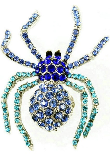 Yeni Kadın Örümcek Broş Emaye Elbise Aksesuarları Diamante Spilla Clear Crystal Özel Broş Zarif Korsaj (Yurt Dışından)