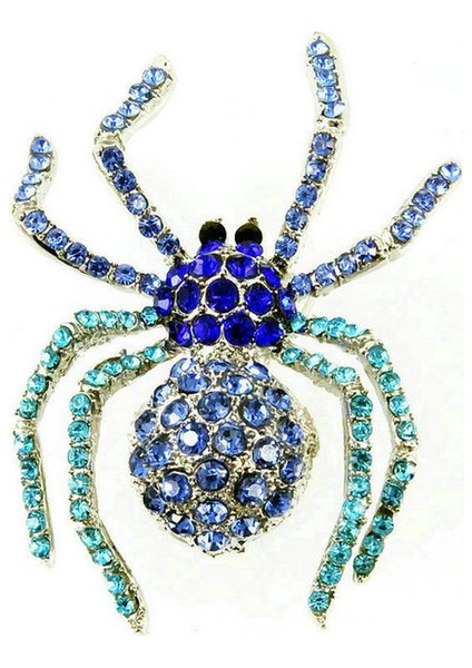 Yeni Kadın Örümcek Broş Emaye Elbise Aksesuarları Diamante Spilla Clear Crystal Özel Broş Zarif Korsaj (Yurt Dışından)