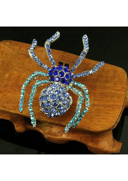 Yeni Kadın Örümcek Broş Emaye Elbise Aksesuarları Diamante Spilla Clear Crystal Özel Broş Zarif Korsaj (Yurt Dışından)