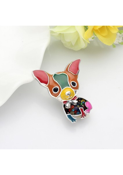 Çok Renkli Stil Kadınlar Kızlar Için Mine Alaşım Çiçekli Chihuahua Köpek Broş Takı Aksesuarları (Yurt Dışından) indirimleri