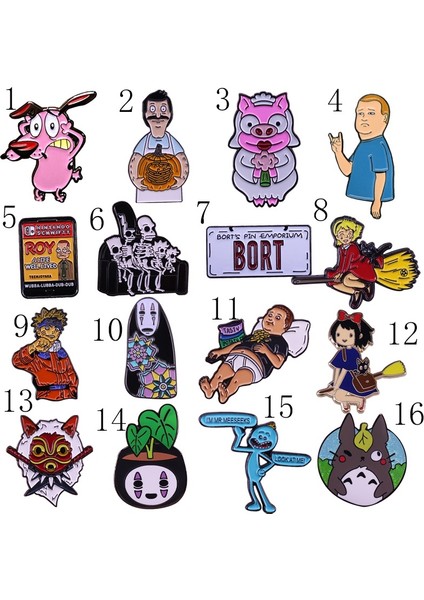 No.8 Boyut Da Anime Figürleri Emaye Pin Broş Sırt Çantası Yaka Şapka Rozet Broş Erkek Kadın Takı Hediye (Yurt Dışından)