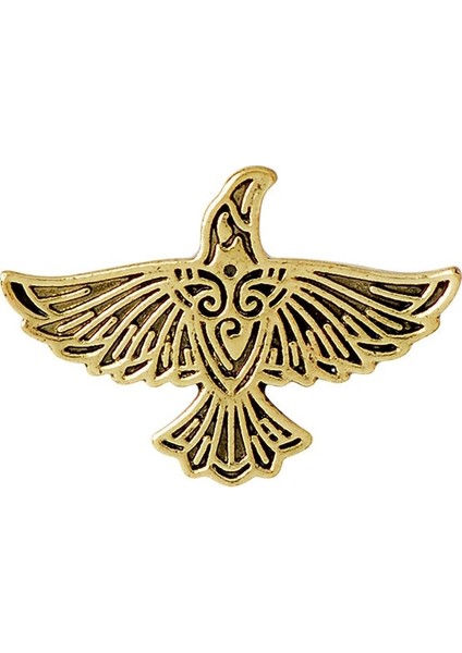 Bronz Tarzı No.2 Boyutu Erkekler Için Viking Uçan Rave Norse Karga Broş Vintage Hayvan Düğme Rozeti Kazak Palto Yaka Broşları (Yurt Dışından)