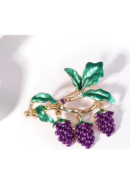 Mor Tarzı Lüks Taşlı Üzüm Broşları Kadınlar Için Moda Meyve Vintage Tasarım Takı Kaban Aksesuarları Hediye (Yurt Dışından) fiyatları