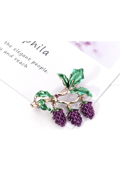 Mor Tarzı Lüks Taşlı Üzüm Broşları Kadınlar Için Moda Meyve Vintage Tasarım Takı Kaban Aksesuarları Hediye (Yurt Dışından) indirimleri