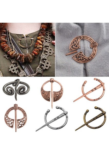 F Kadın Kız Viking Toroidal Yılan Tokası Broş Pelerin Eşarp Giysi Pin (Yurt Dışından) modelleri
