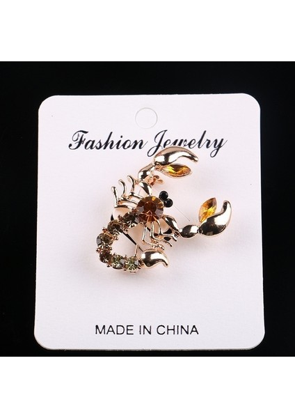 Bir Kadın Moda Takı G Kristal Eşarp Broşlar Rhinestone Broş Akrep Broş (Yurt Dışından) fırsatları