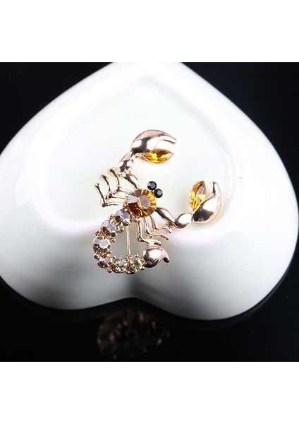 Bir Kadın Moda Takı G Kristal Eşarp Broşlar Rhinestone Broş Akrep Broş (Yurt Dışından) indirimleri