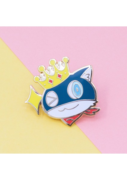 Toplu Iğne Persona Morgana Mona Pastel Emaye Pin Kawaii Mavi Taç Kedi Broş Oyun Fanı Koleksiyonu Rozeti Aksesuar Sevgililer Günü Hediyesi (Yurt Dışından)