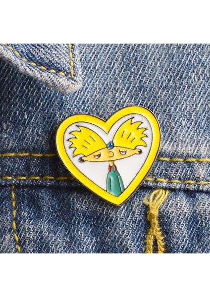 Sevimli Moda Arnold Sarı Saçlı Cool Çocuk Aşk Kalp Karikatür Figür Broort Ceket Toka Gömlek Rozeti Hediye - Çocuklar ve Kadınlar Için (Yurt Dışından) modelleri