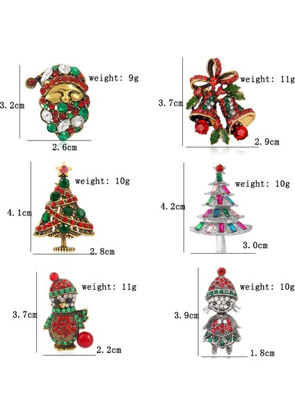 F Retro Kristal Noel Serisi Broş Antik Gümüş Bronz Noel Ağacı Zili Penguen Kurdele Kar Adamı Noel Baba Broşları Noel Hediyeleri (Yurt Dışından) fiyatları