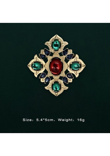 B17 Kadın Takıları Için Barok Vintage Altın Renkli Kristal Inci Broşlar Takılar Için Kare Hollow Geometrik Broş Yaka (Yurt Dışından)