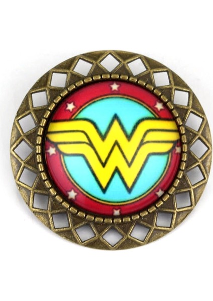 Wonder Woman Vintage Broş Göğüs Iğnesi Takı Wonder Woman Kostüm Aksesuarları En Iyi Hediyeler Boyut: 3.7 cm (Yurt Dışından)