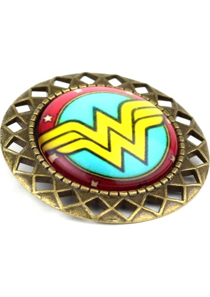 Wonder Woman Vintage Broş Göğüs Iğnesi Takı Wonder Woman Kostüm Aksesuarları En Iyi Hediyeler Boyut: 3.7 cm (Yurt Dışından)