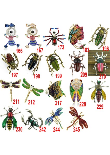 Altın Tarzı YSK-209 Böcek Arı Örümcek Tırtıl Çekirge Alaşım Inci Taşlı Boyama Yağ Böceği Hayvan Broş Böcek Severler Takı Hediye (Yurt Dışından)