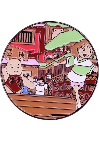 No.1 Boyutu Karikatür Anime Yuvarlak Emaye Pin Metal Papyon Rozeti ve Broşlar Yaka Takıları Hediye Için NC0298 (Yurt Dışından)