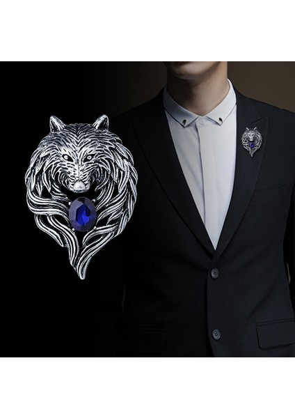 Antik Gümüş Tarzı Yeni Vintage Hayvan Kurt Broşu Taşlı Yaka Rozeti Broşlar Moda Takım Gömlek Giyim Takı Erkek Aksesuarları (Yurt Dışından) fiyatları