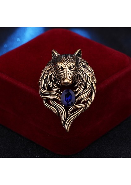 Antik Gümüş Tarzı Yeni Vintage Hayvan Kurt Broşu Taşlı Yaka Rozeti Broşlar Moda Takım Gömlek Giyim Takı Erkek Aksesuarları (Yurt Dışından) fırsatları
