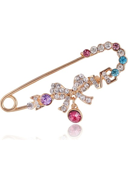 Altın Tarzı Hijab Rose Gold Güvenliği Pin Broş Takı Moda Lüks Taşlı Erkek Broşlar Takım Eşarp Korsaj Kazak Yaka (Yurt Dışından)