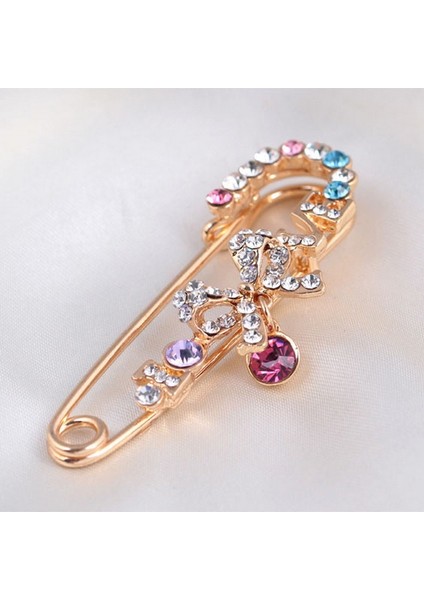 Altın Tarzı Hijab Rose Gold Güvenliği Pin Broş Takı Moda Lüks Taşlı Erkek Broşlar Takım Eşarp Korsaj Kazak Yaka (Yurt Dışından)
